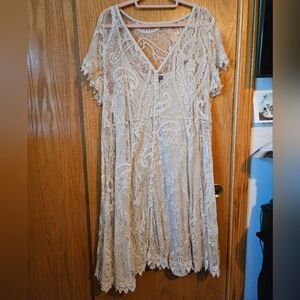 Torrid Cream Lace Dress with Slip - Size 3X Women's